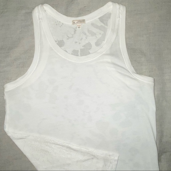 Gap white tank top. sheer floral racer back. - Picture 5 of 5